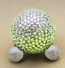 swarovsky crystal pet urn in green