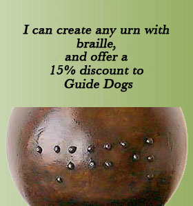 braille pet cremation urn name