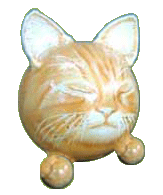 The Painted Kitty Urn-Eyes Closed