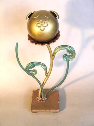 one of a dog flowerurn