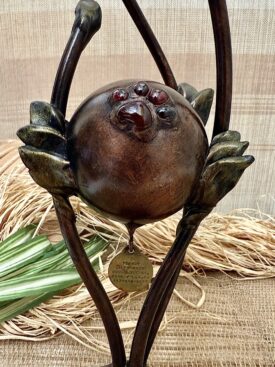 Small Pet Urn from my Paw Print Pet Urn Series, with Carnelian and Garnet